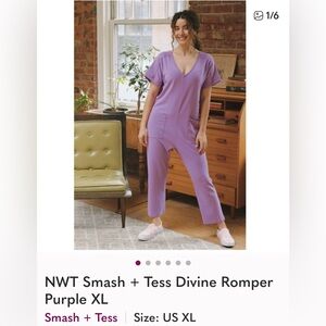 New Smash + Tess Lavender V-Neck Jumpsuit. So so so soft and comfortable.